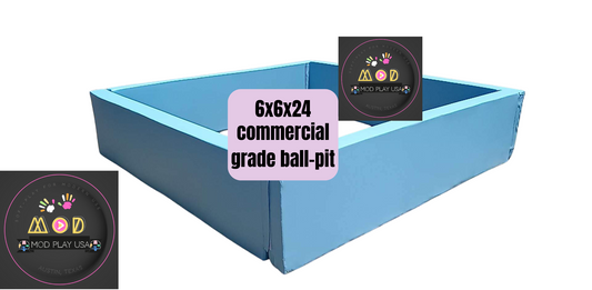 FOUR FOOTER:::  4ftx4ftx6"x16  Luxxxe BALL-PITS/37 COLOR CHOICES: Commercial Grade with 6" inch wall thickness and 16" height: 48"x6"x16"