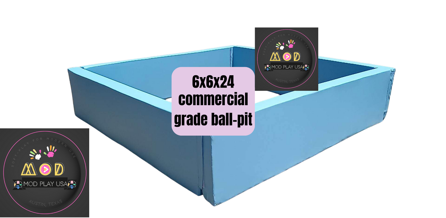 FIVE-FOOTER:::  5ftx5ftx6"x24  Luxxxe BALL-PITS/37 COLOR CHOICES: Commercial Grade with 6" inch wall thickness and 24" height: 60"x6"x24"